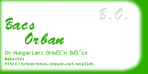 bacs orban business card